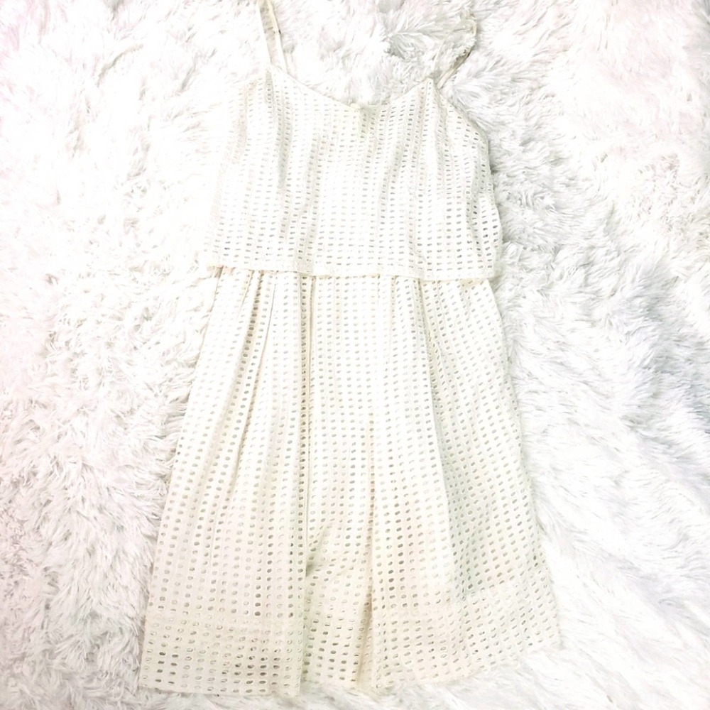 Madewell White Eyelet Midi Viscose Dress Sz 2